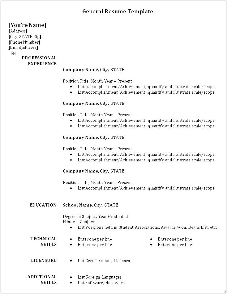 Resume Objective For Temporary Summer Job