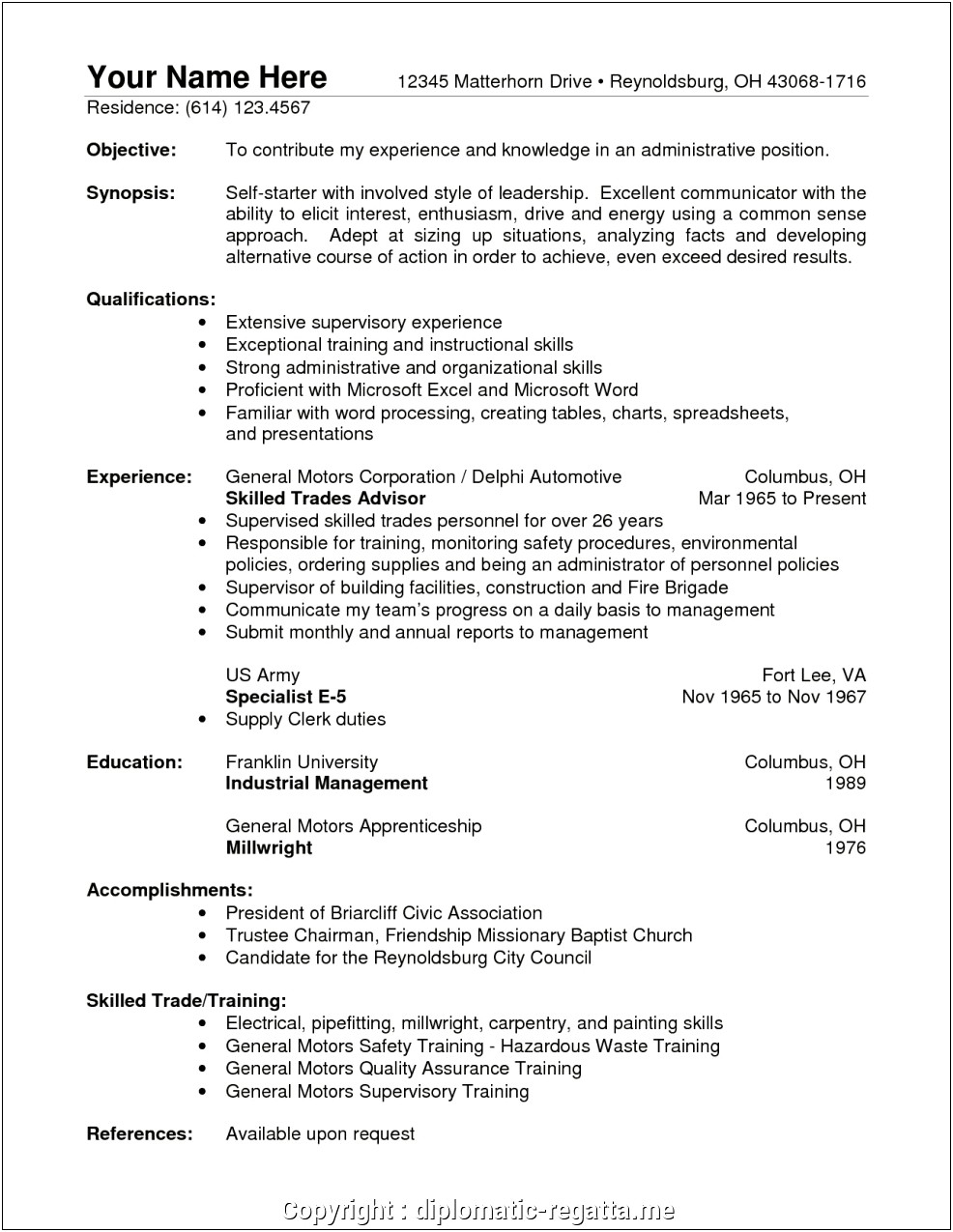 Resume Objective For Warehouse Position
