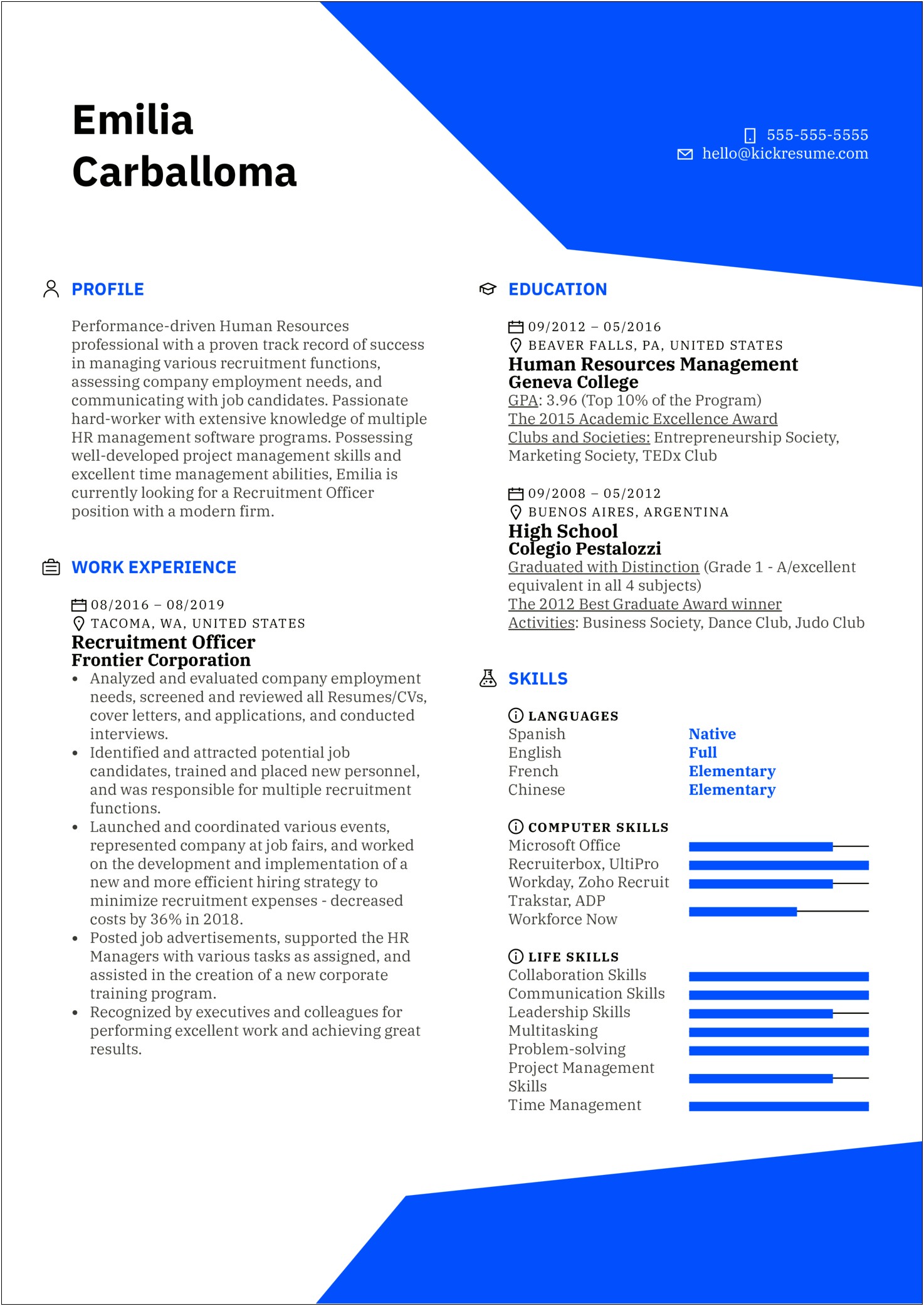 Resume Objective For Workforce Management