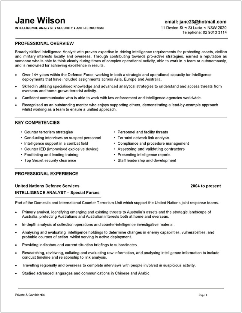 Resume Objective It Job Cyber