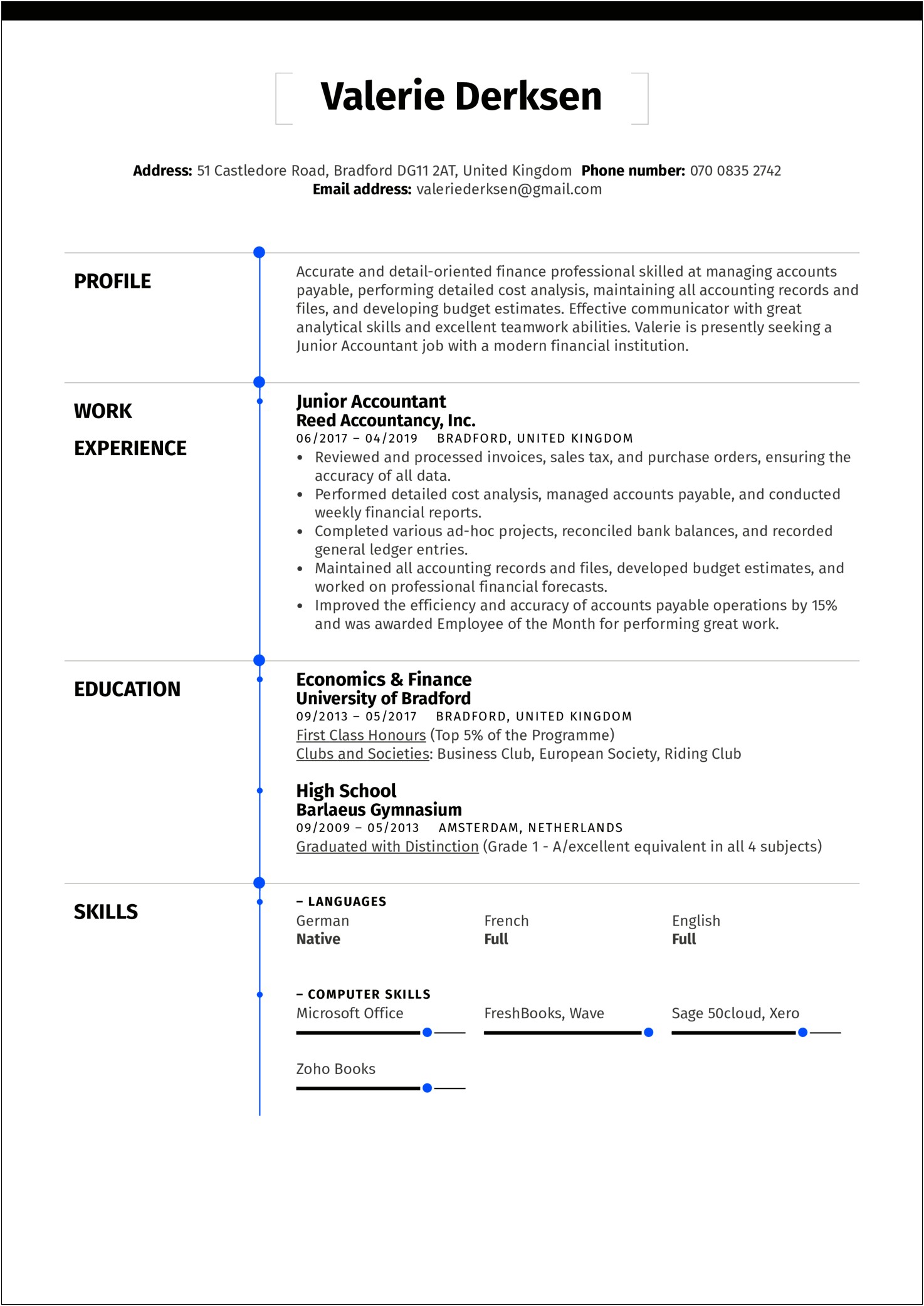 Resume Objective Sample For Accountant