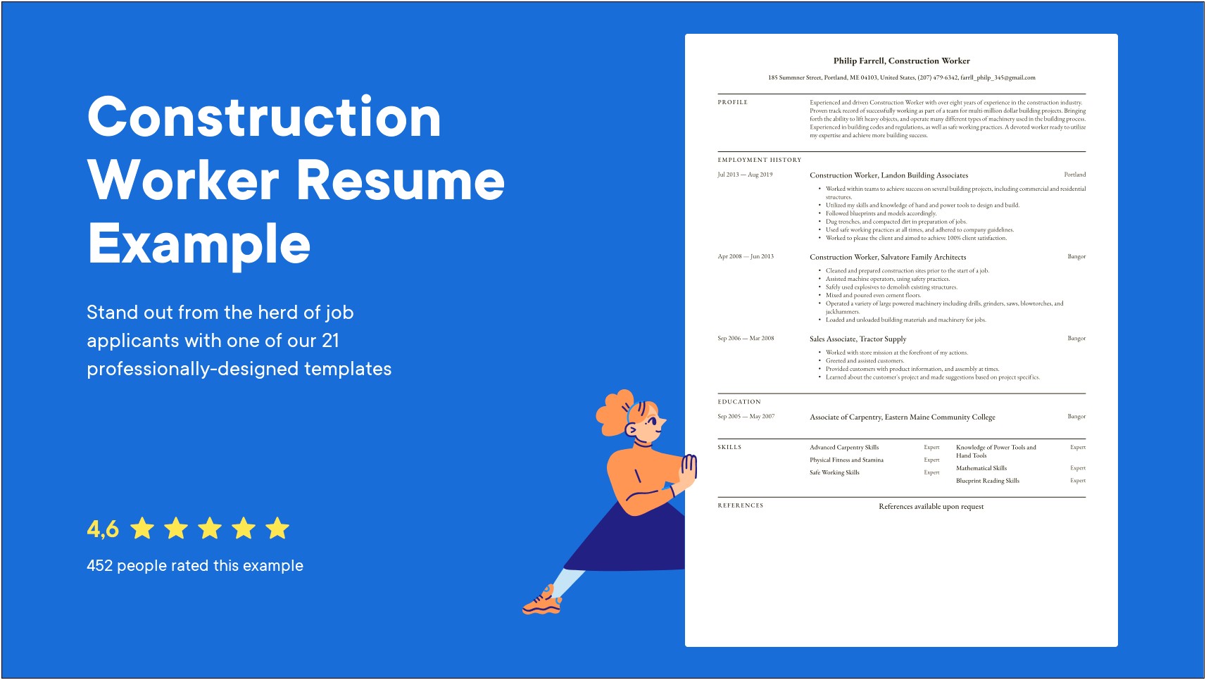 Resume Objective Sample For Construction Worker