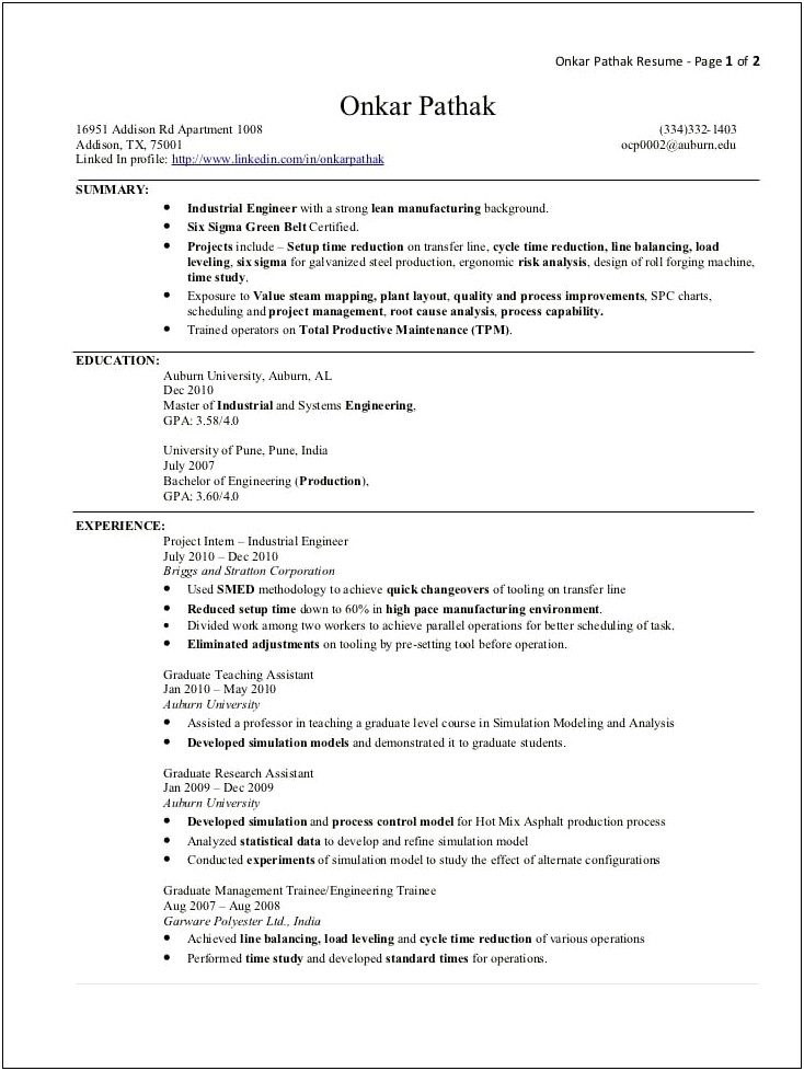 Resume Objective Sample For Management Trainee
