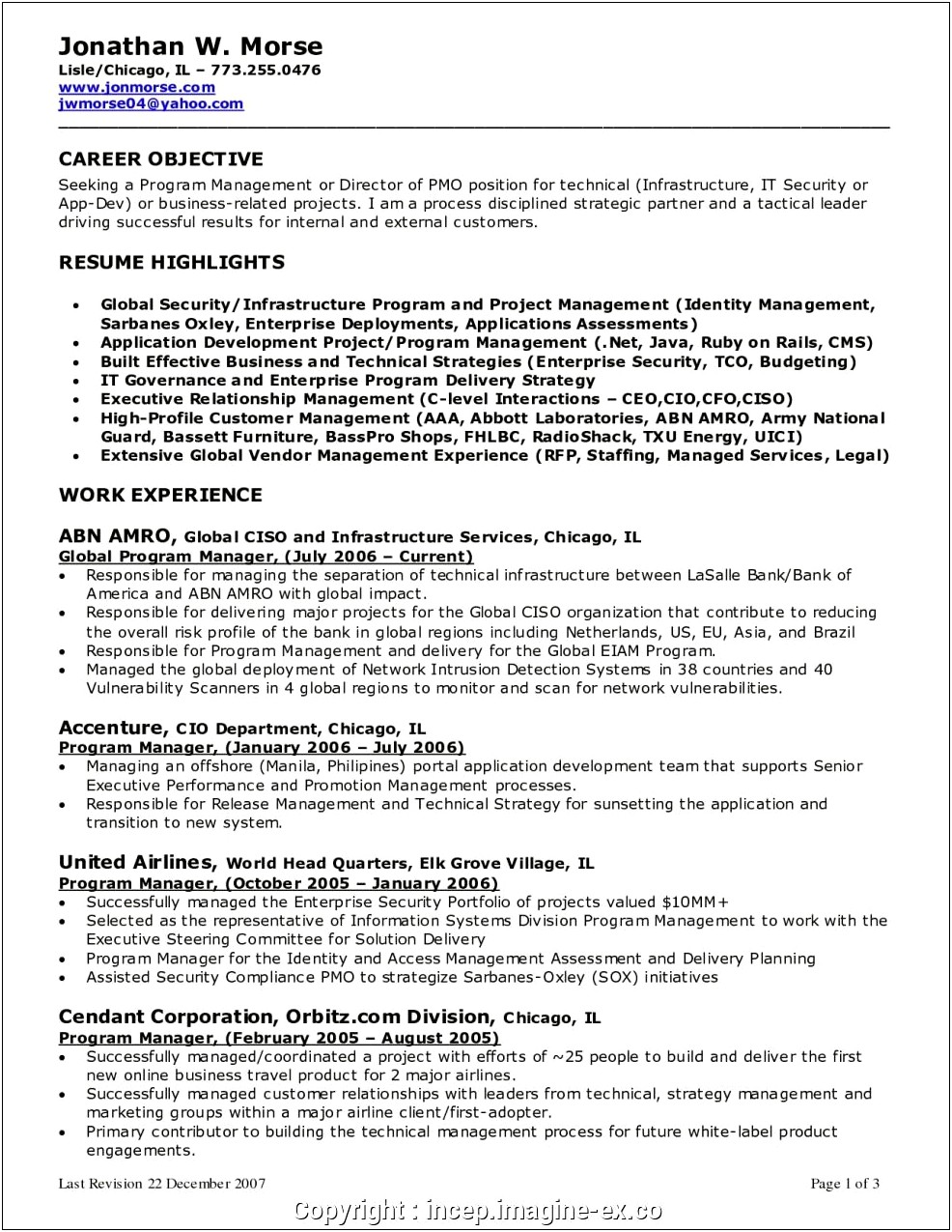 Resume Objective Sample For Manager