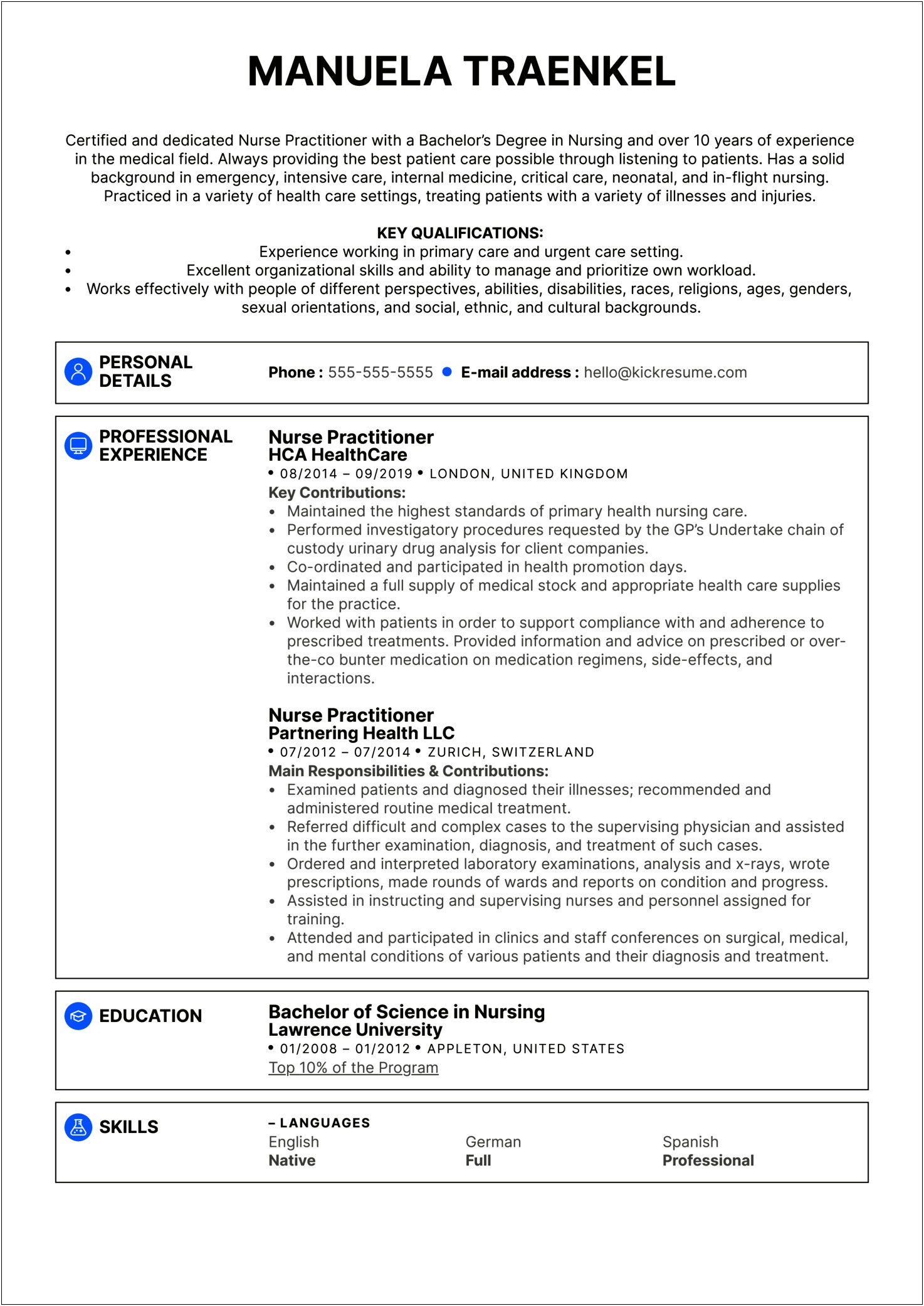 Resume Objective Samples For Fnp School