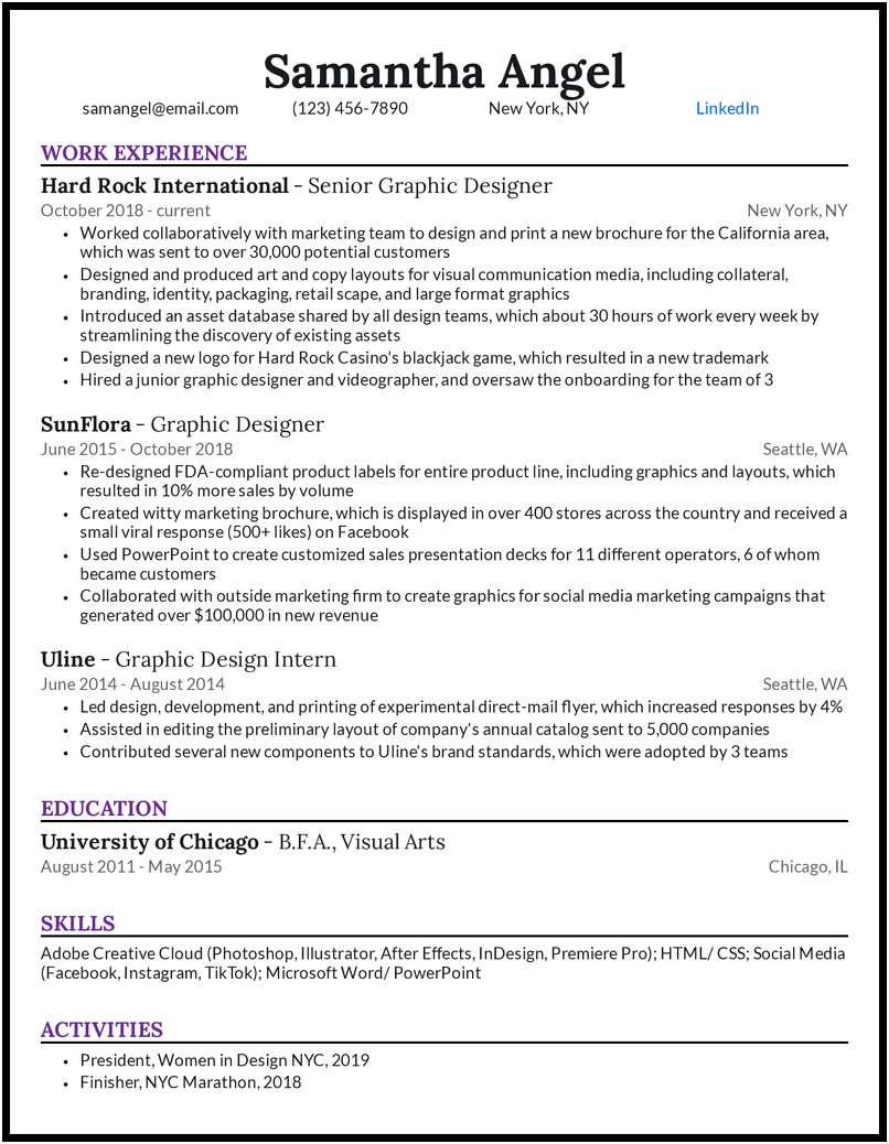 Resume Objective Samples For Graphic Designer