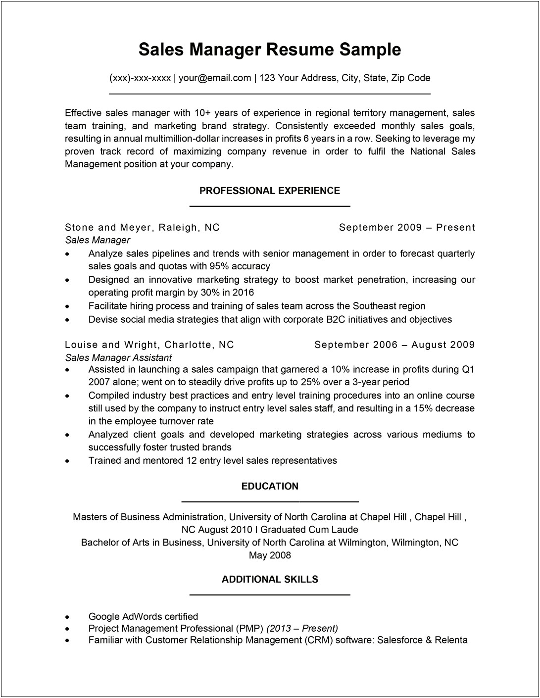 Resume Objective Statement Examples Entry Level Sales
