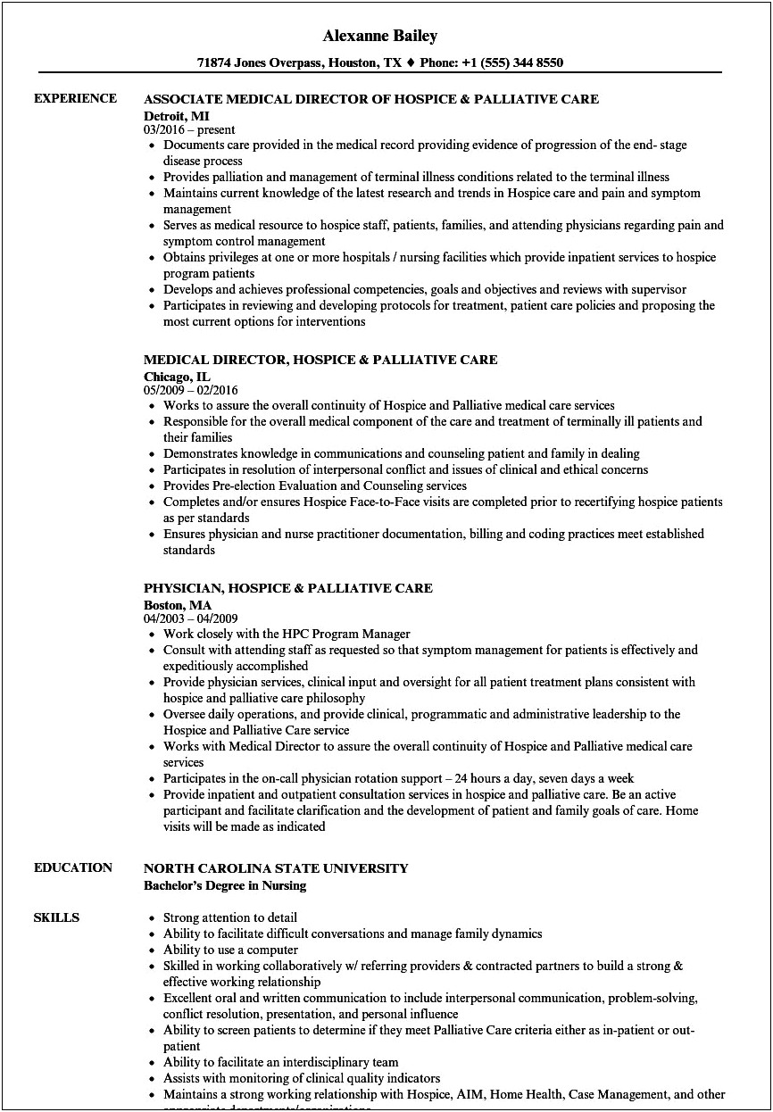 Resume Objective Statement For Hospice Nurse