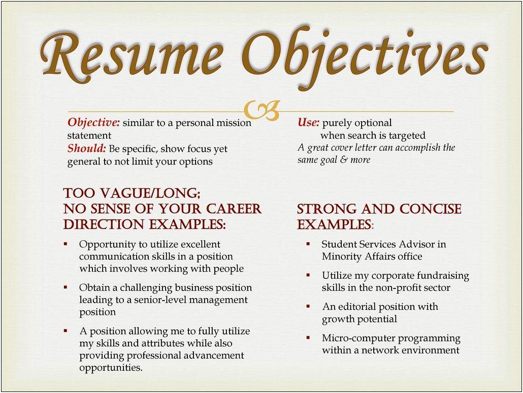 Resume Objective Statement For Non Profit