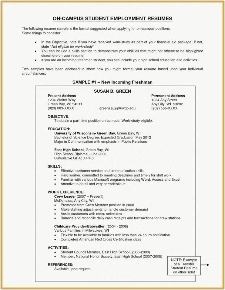 Resume Objective Statement For Part Time Job