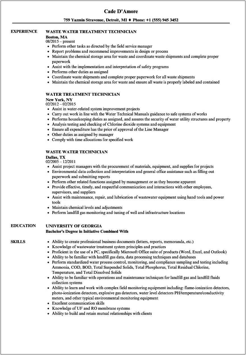 Resume Objective Statement Sewer Rehab Examples