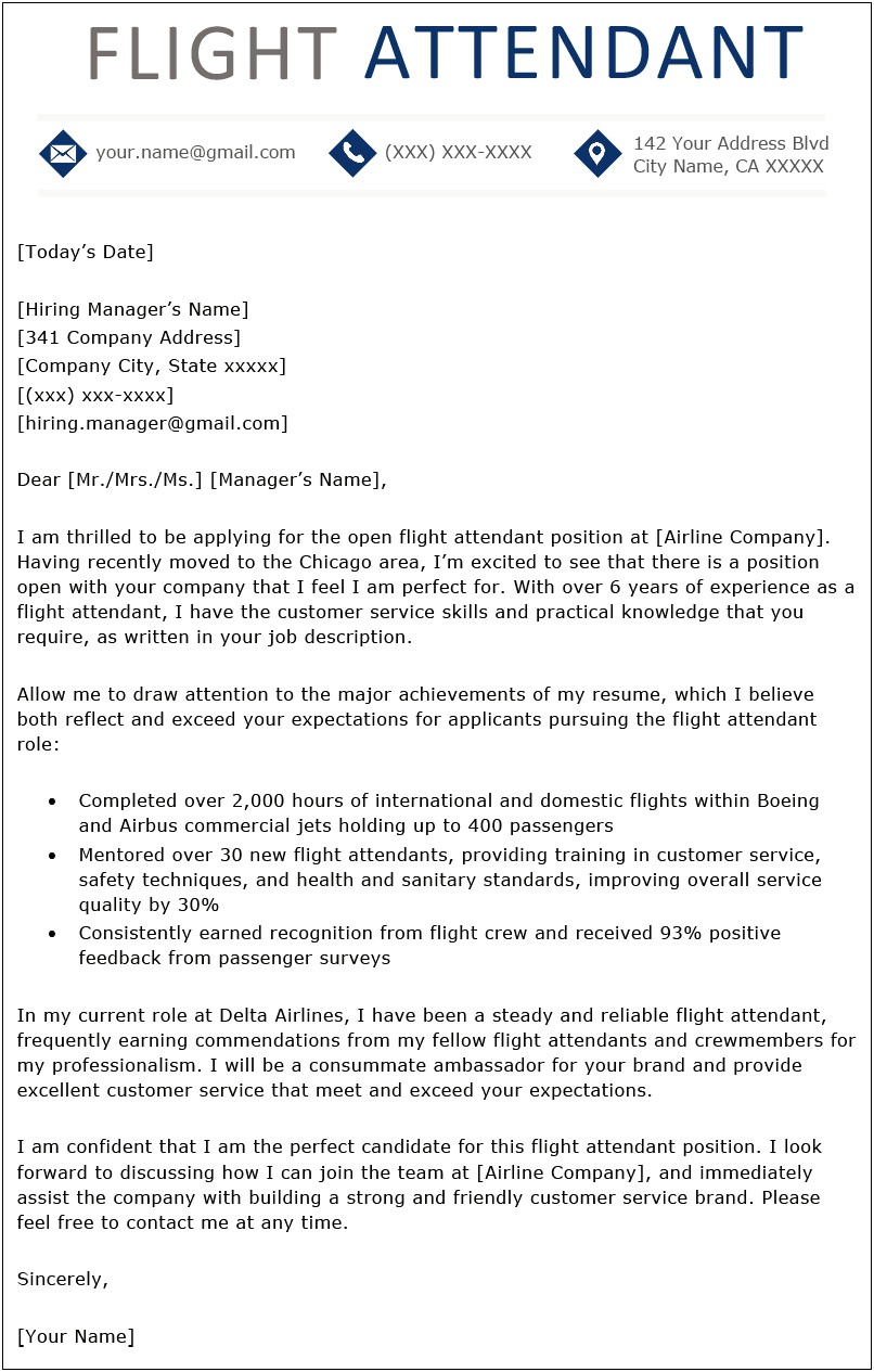Resume Objective To Become A Flight Attendant