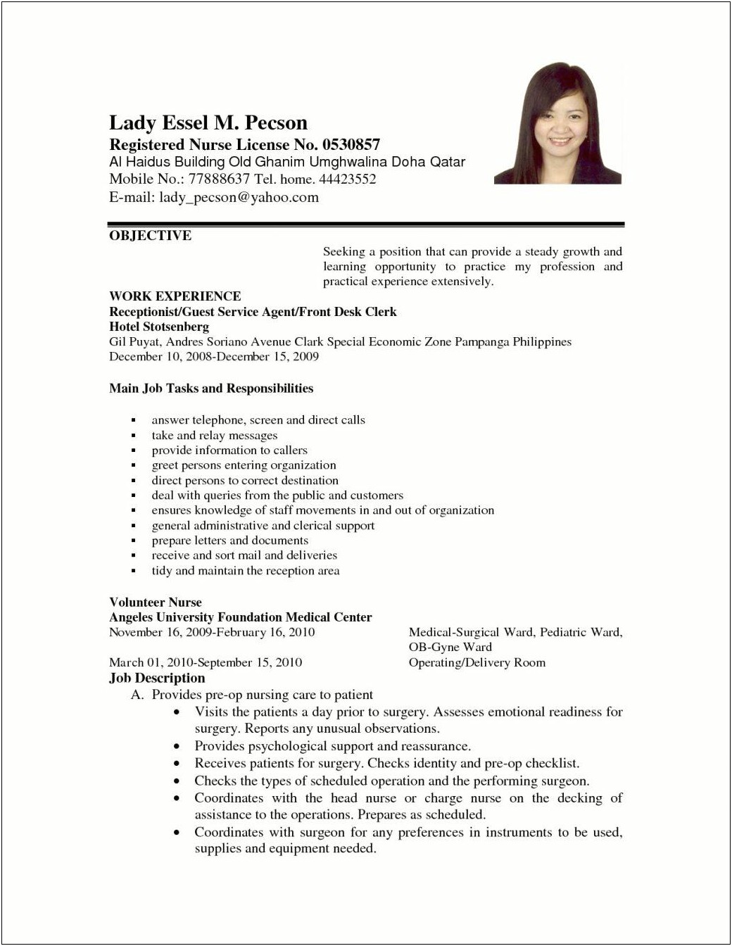 Resume Objectives For Any Job Position