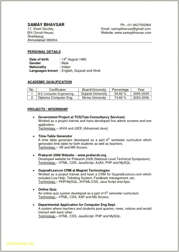 Resume Objectives For Government Job