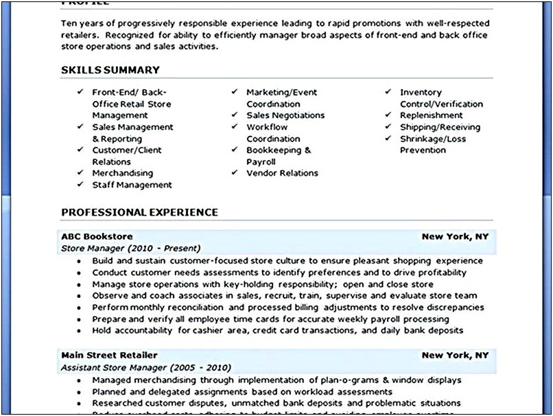 Resume Objectives For Inventory Control Position
