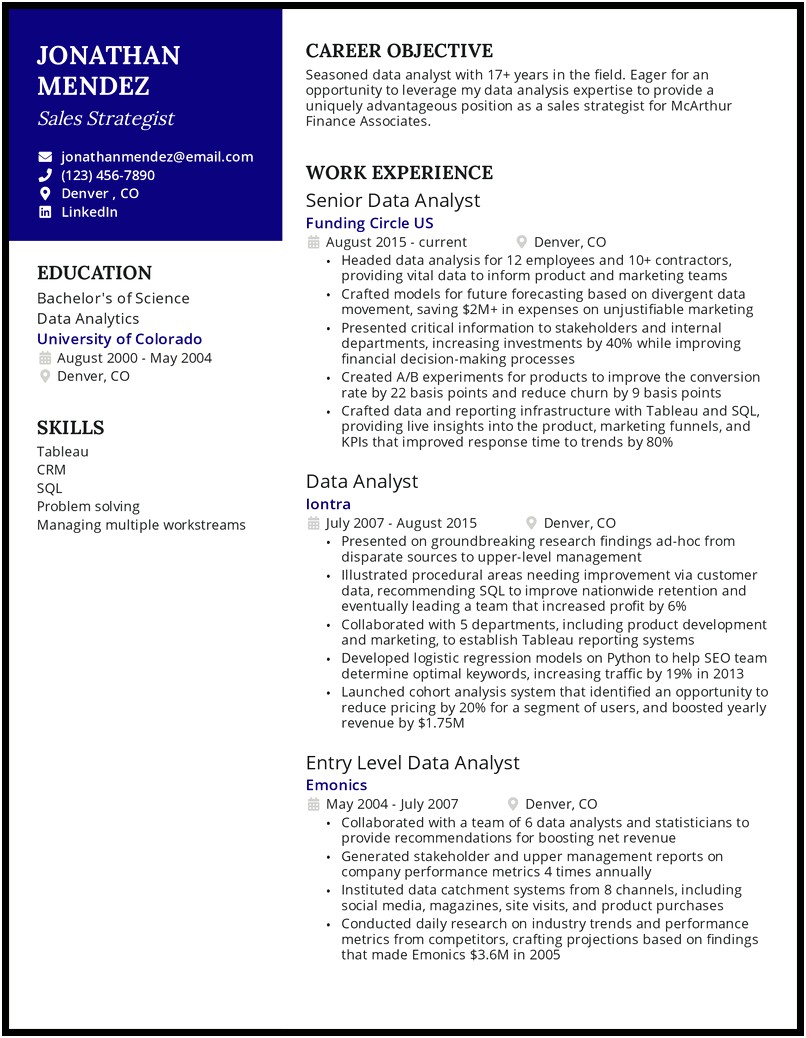 Resume Objectives For Marketing Representative