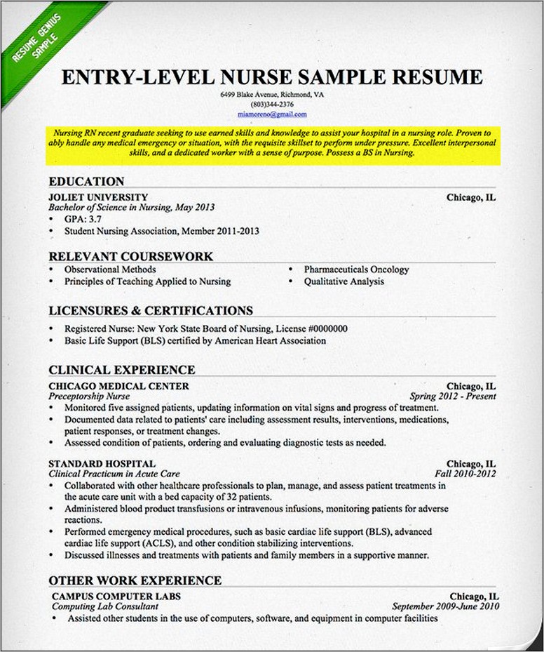 Resume Objectives For Medical Students