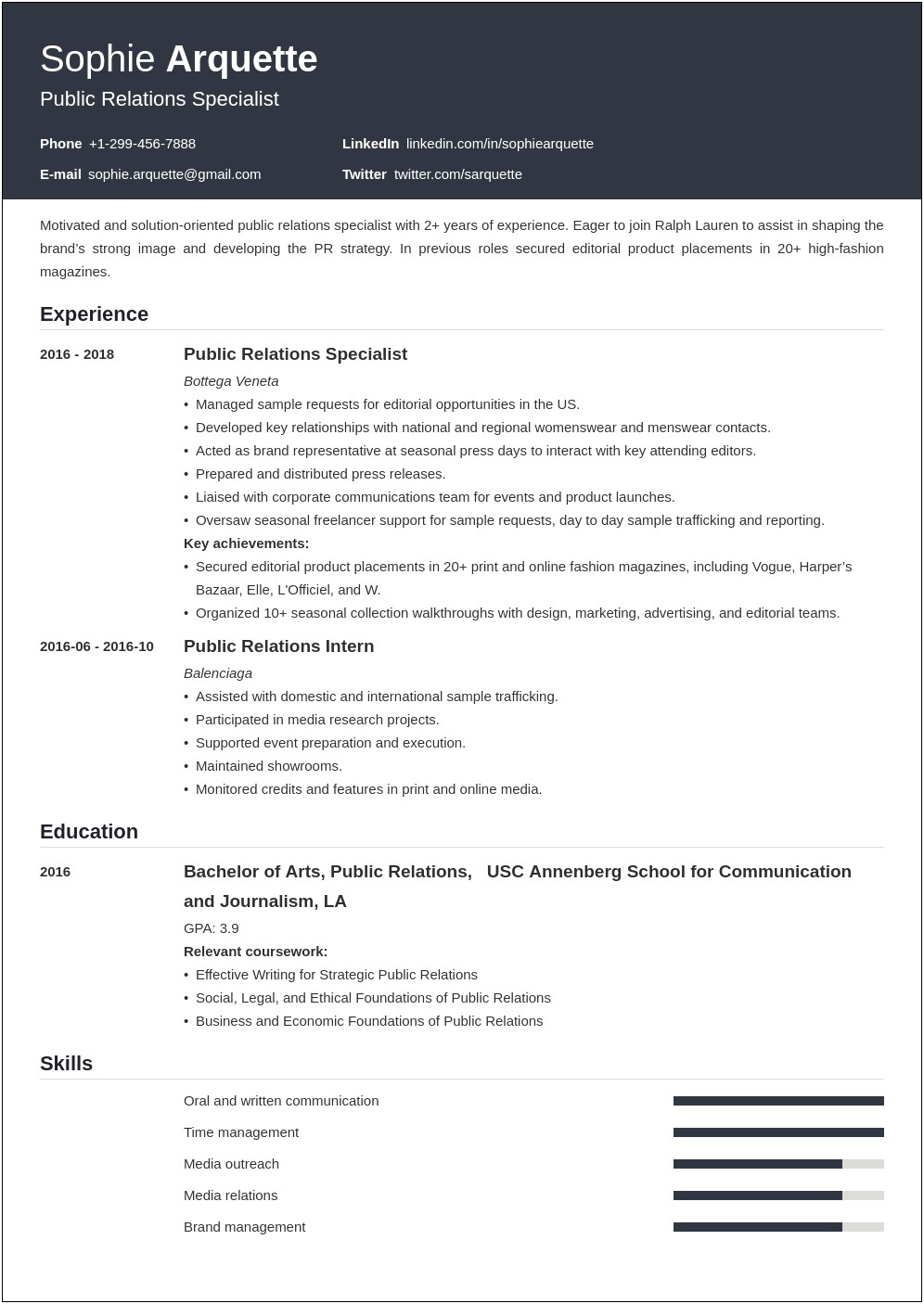 Resume Objectives For Public Service