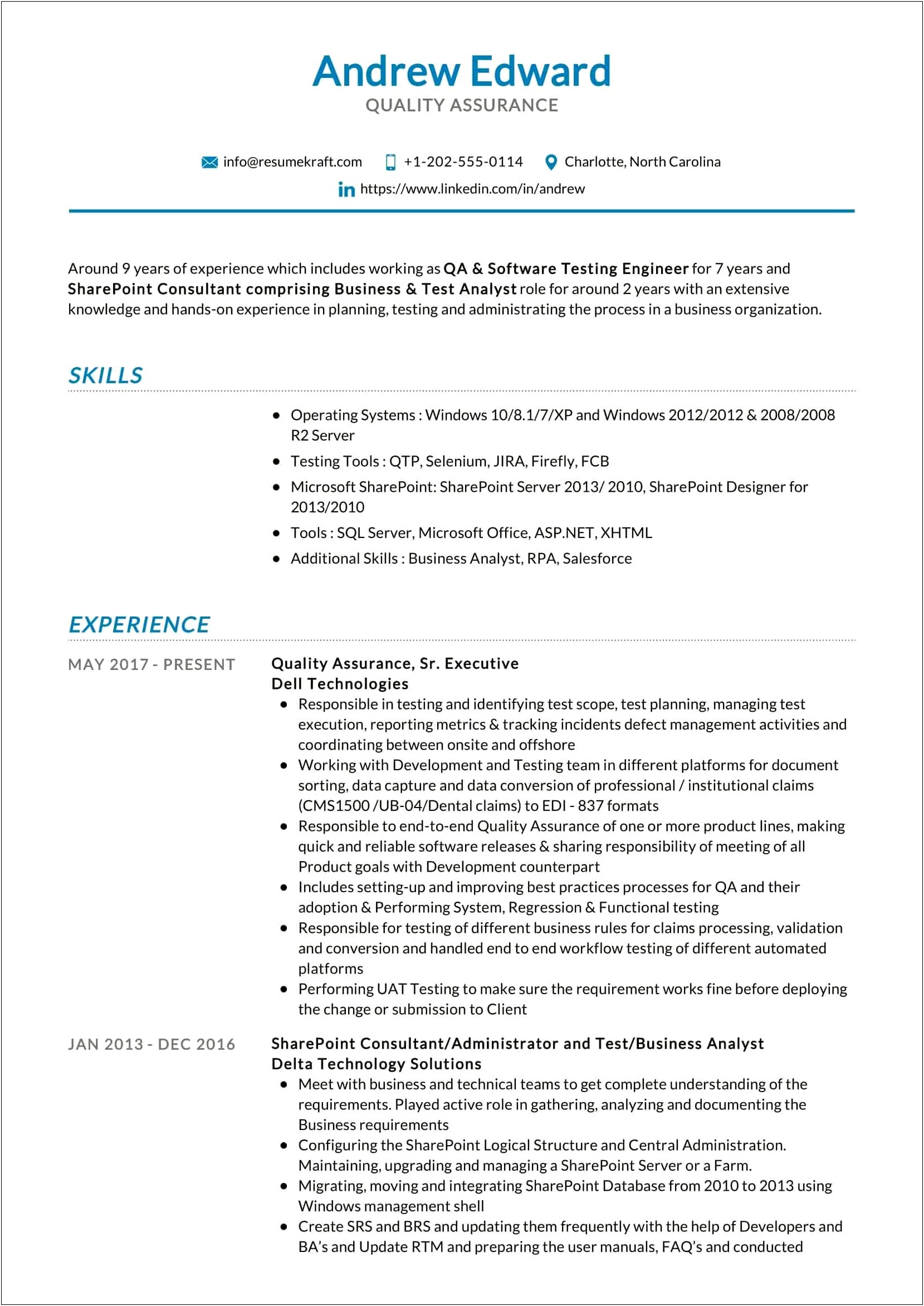 Resume Objectives For Quality Analyst