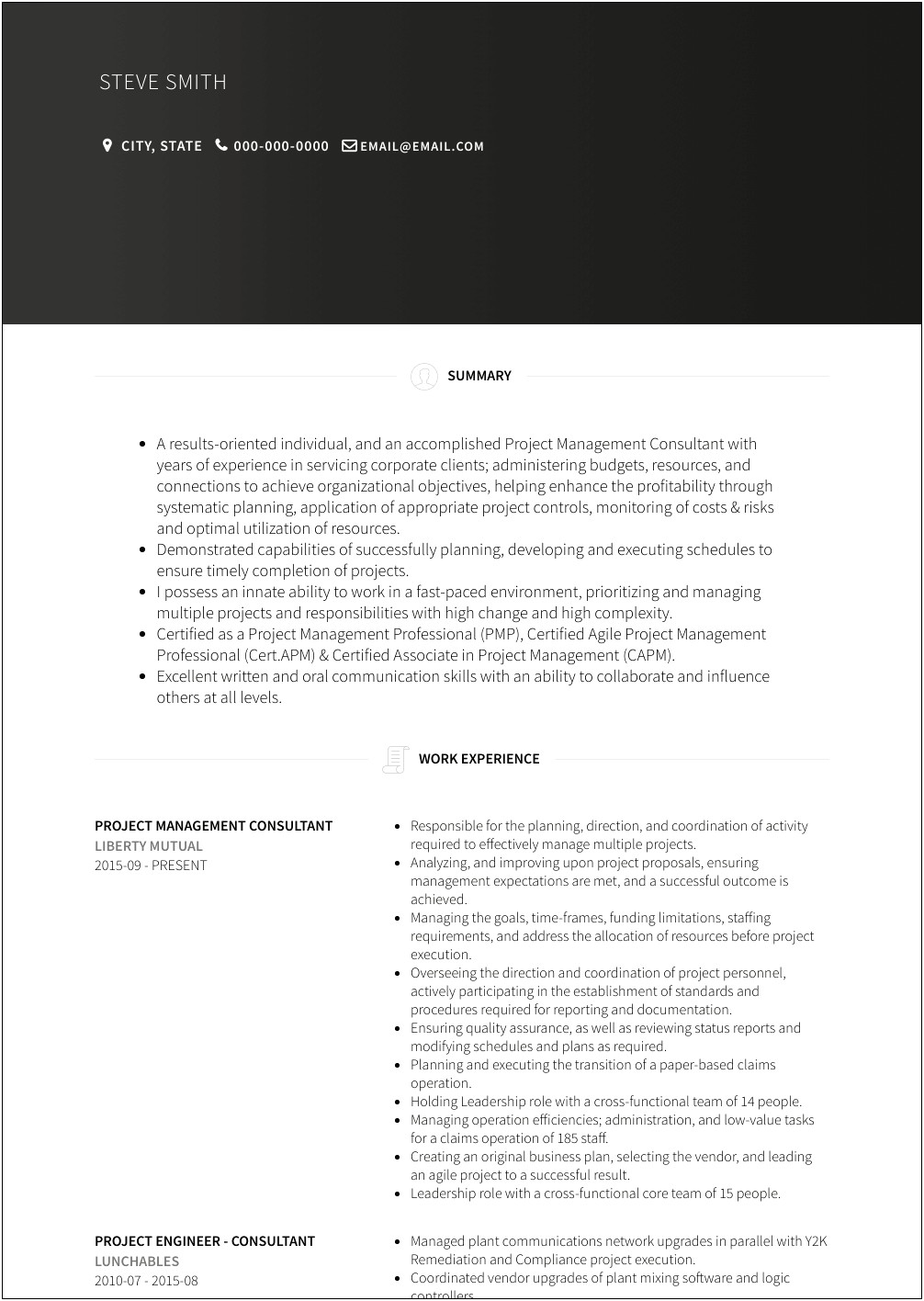Resume Objectve For A Job At Liberty Mutual