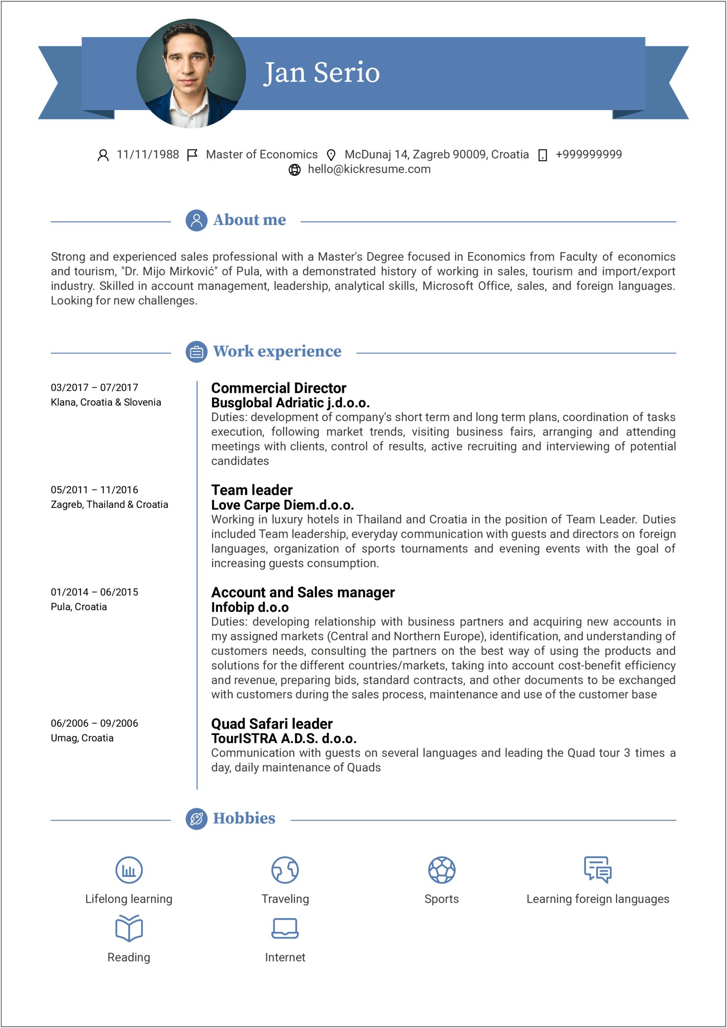 Resume Of Business Director Sample