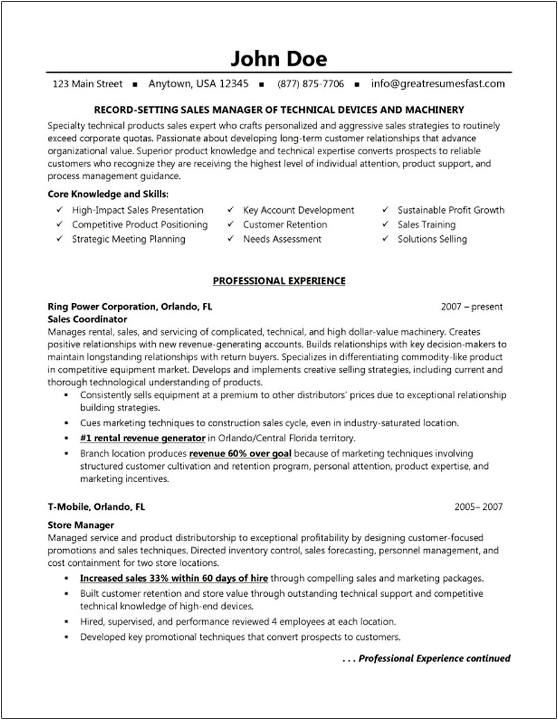 Resume Of Hotel Assistant Sales Manager