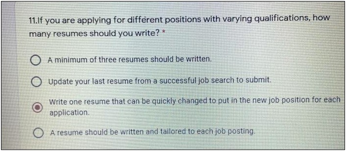 Resume One Job Different Positions