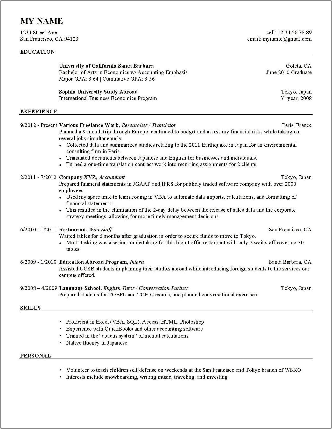 Resume Order Of Jobs Reddit