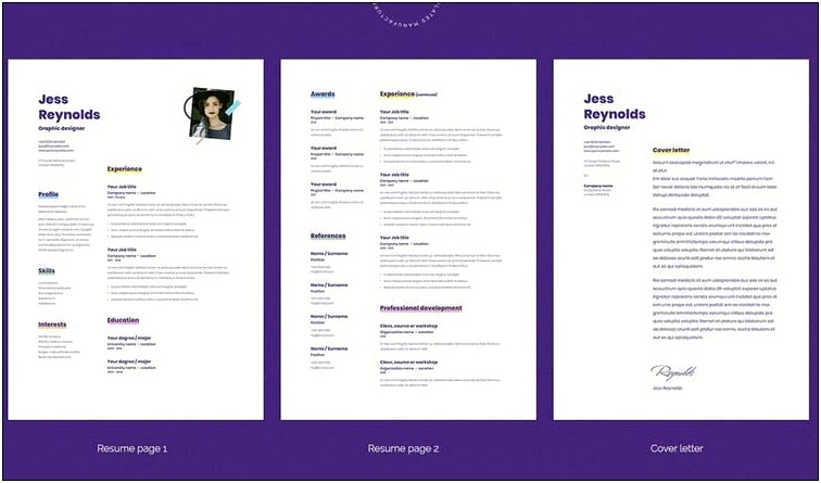 Resume Page 2 Header Sample