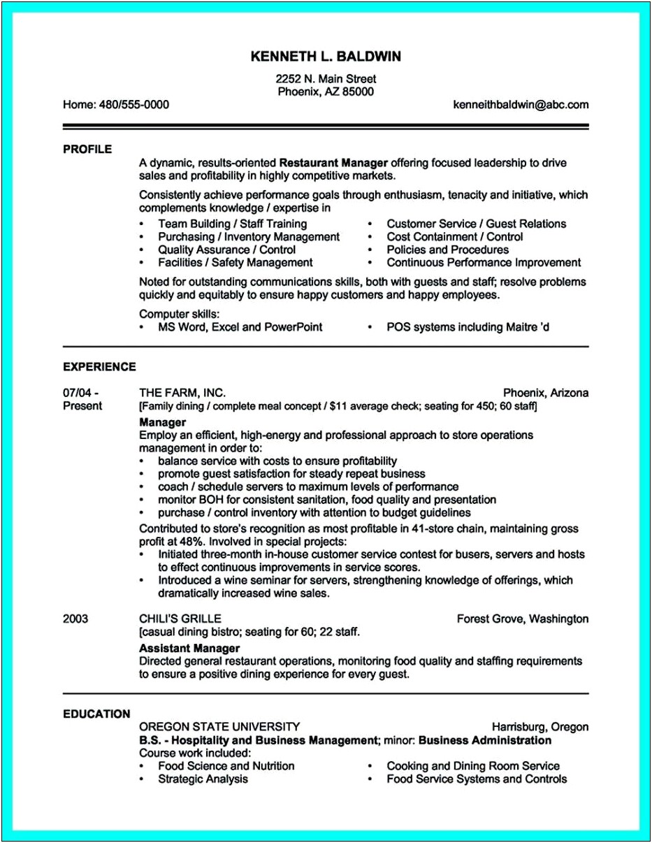 Resume Personal Statement Examples L