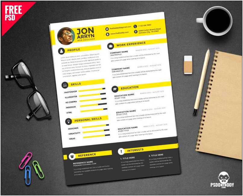 Resume Photoshop Template Free Download