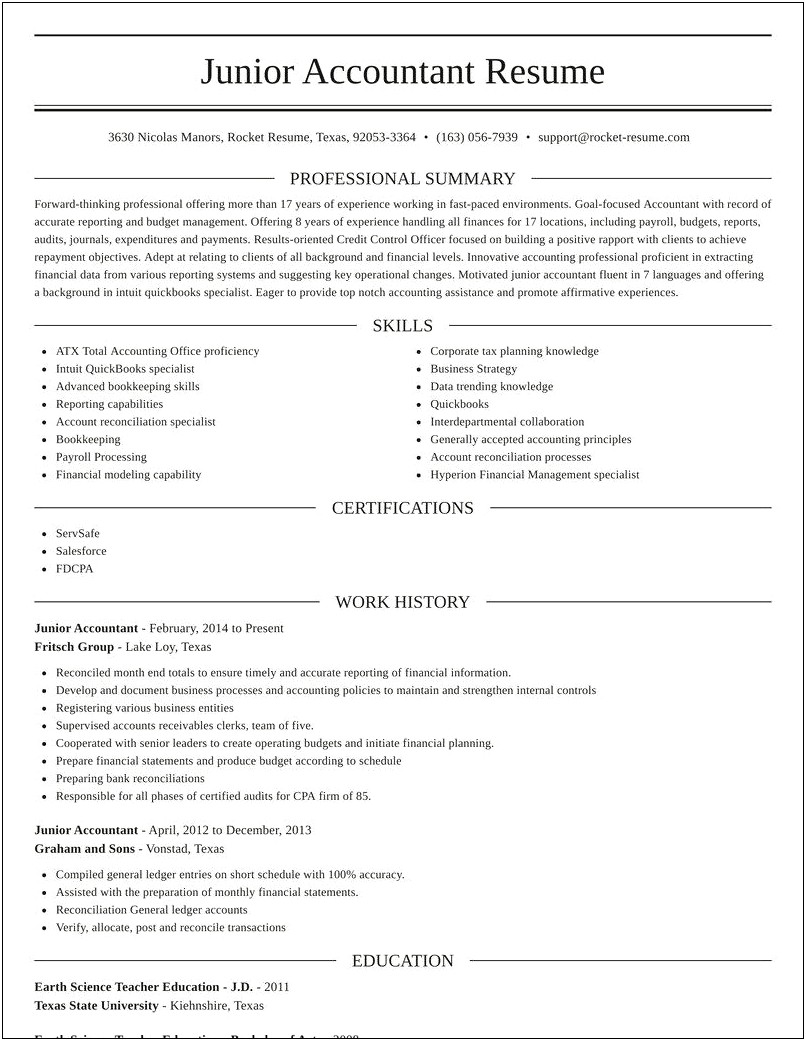 Resume Professional Summary Examples Accounting