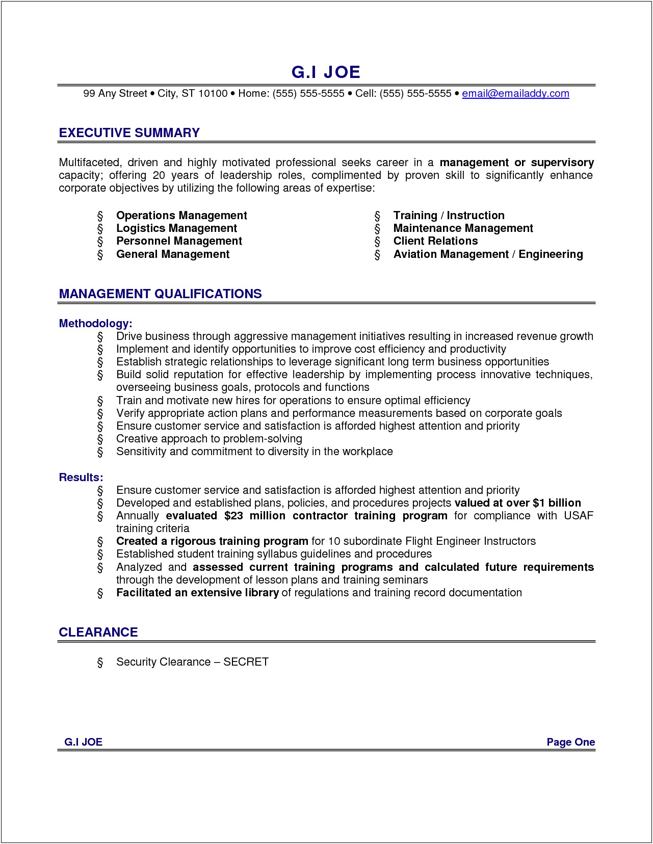 Resume Professional Summary Examples Manager