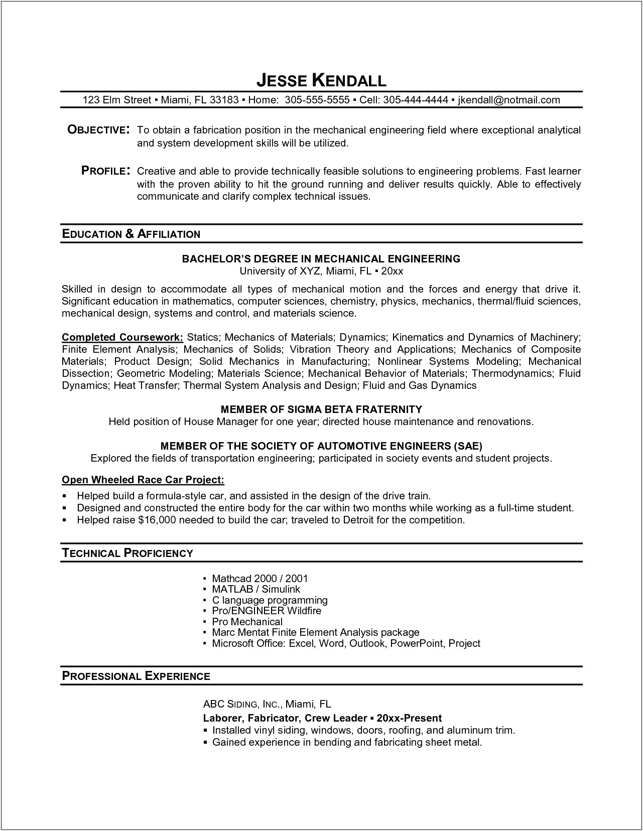 Resume Profile Or Objective Needed