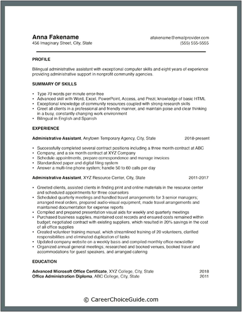Resume Recent Work History At Top Or Bottom