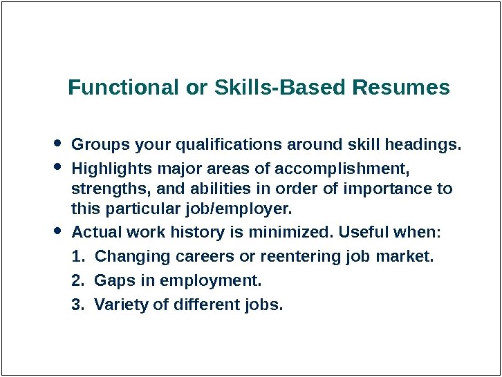 Resume Reentering The Job Market