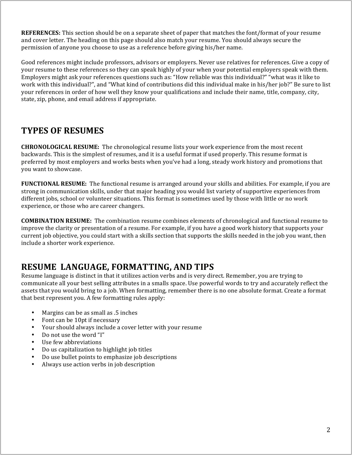Resume References With No Work Experience
