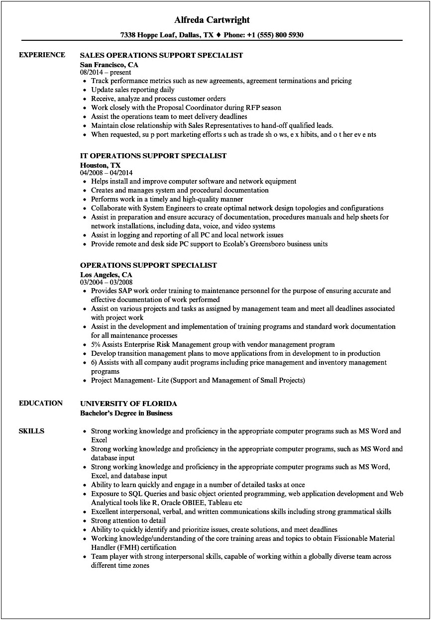 Resume Referral Examples Tech Support