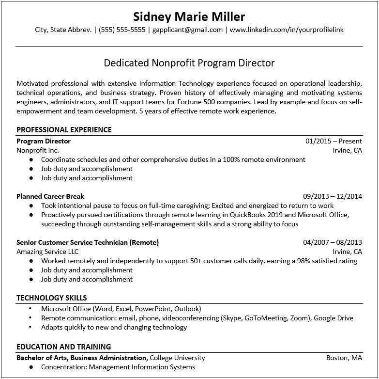 Resume Related Experience And Other Jobs