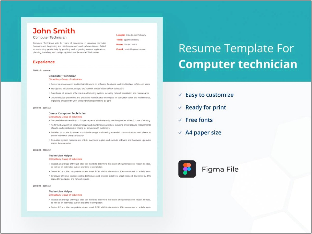 Resume Sample For Computer Hardware Tech