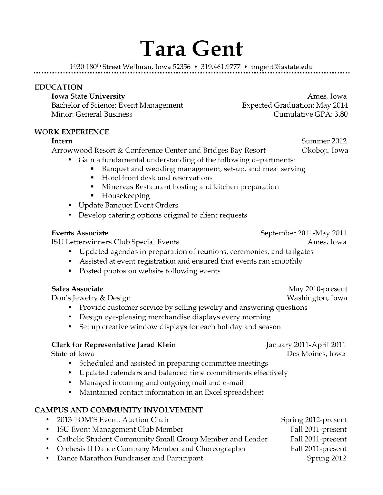 Resume Sample For Experienced Barista