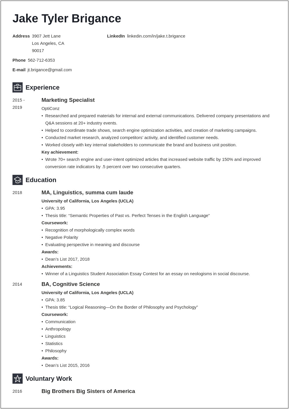 Resume Sample For Law School With Retail Experience
