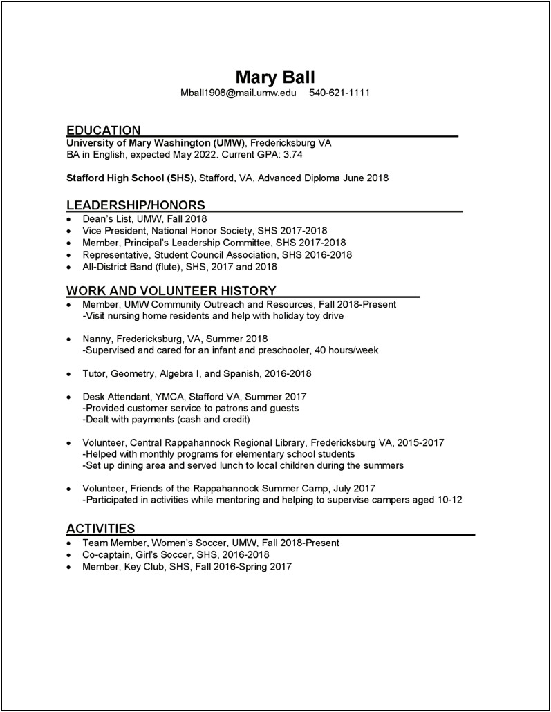 Resume Sample For Mail Carrier With No Experience