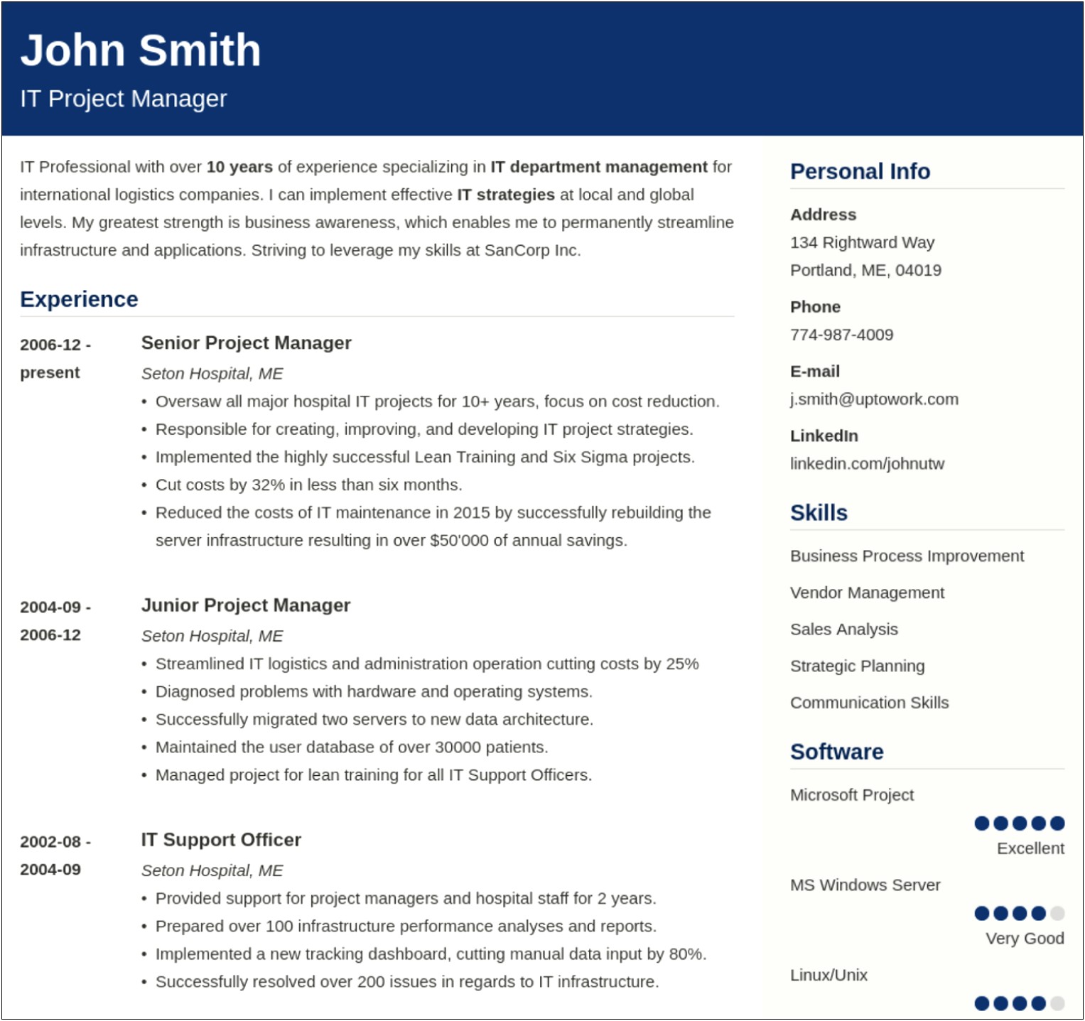 Resume Sample Hired By Big 4