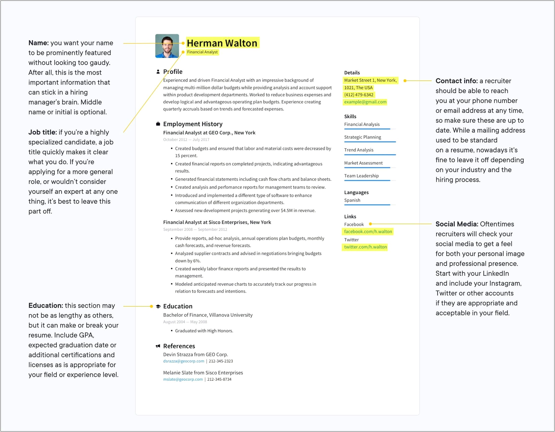 Resume Sample Love To Connect People Make Deals