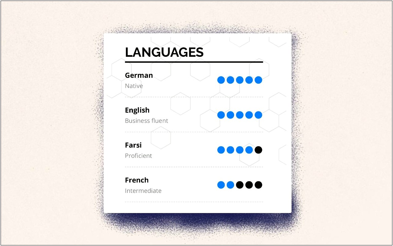 Resume Sample Template Language Skill