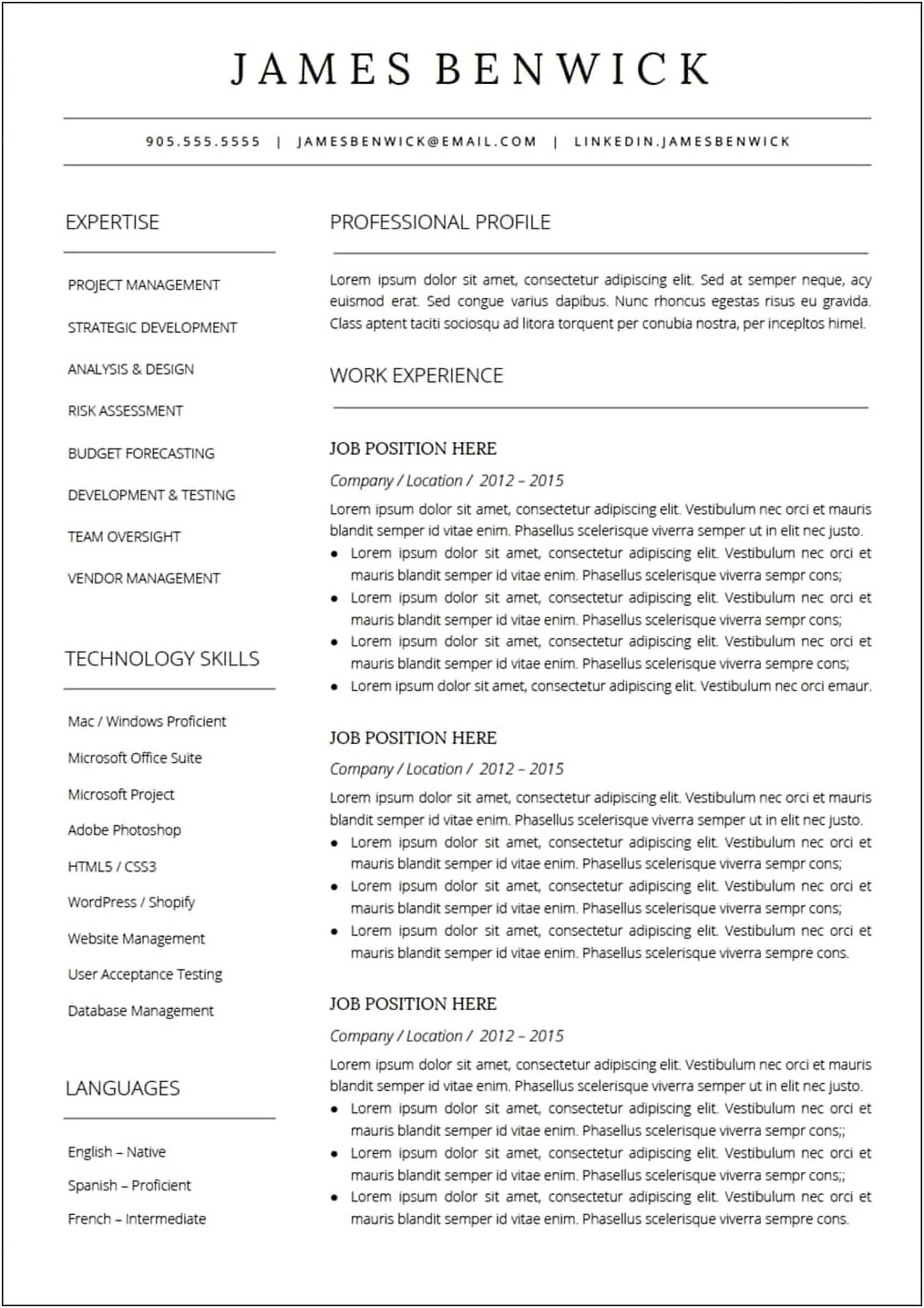 Resume Samples Doc For Experienced