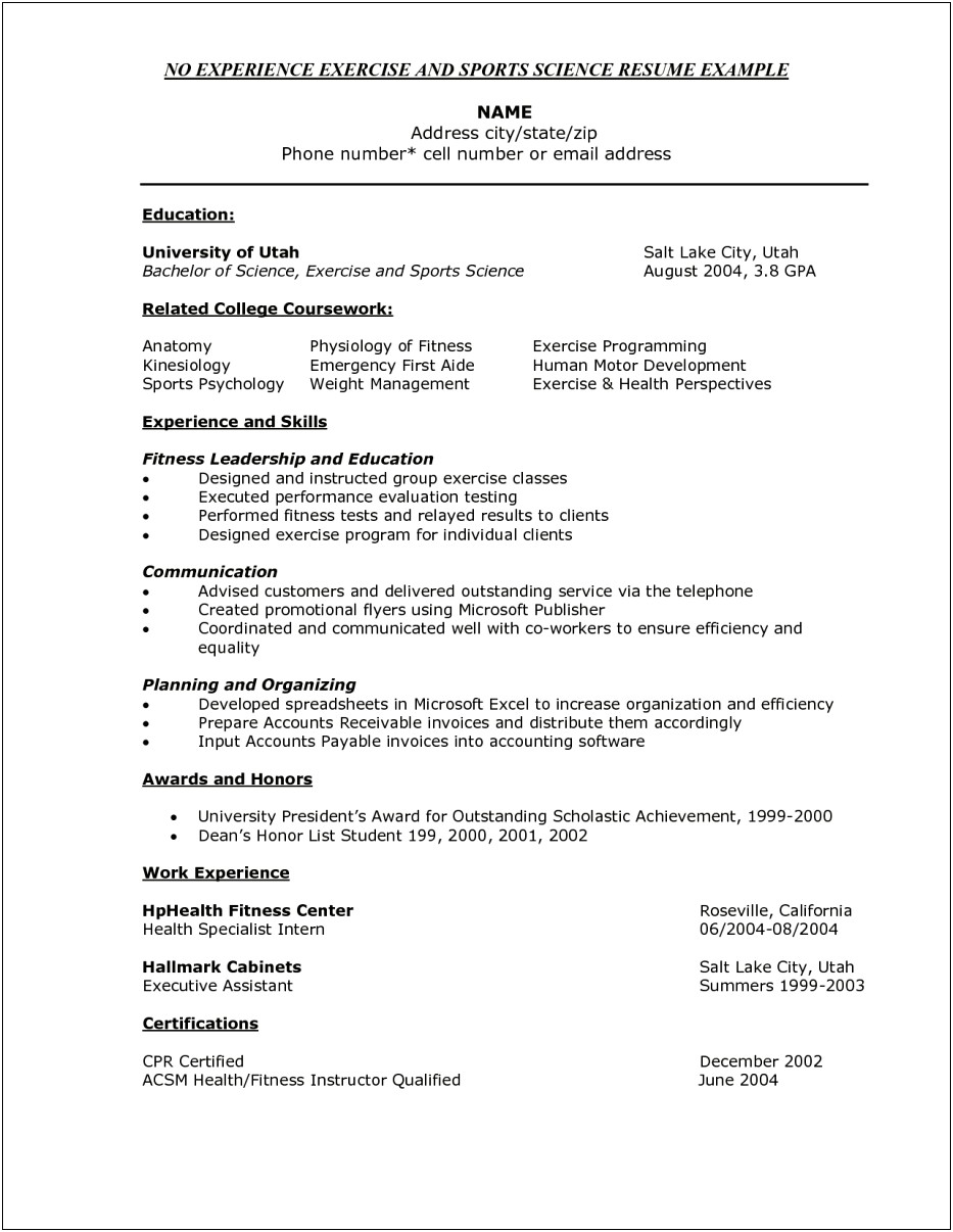 Resume Samples For A Scientist