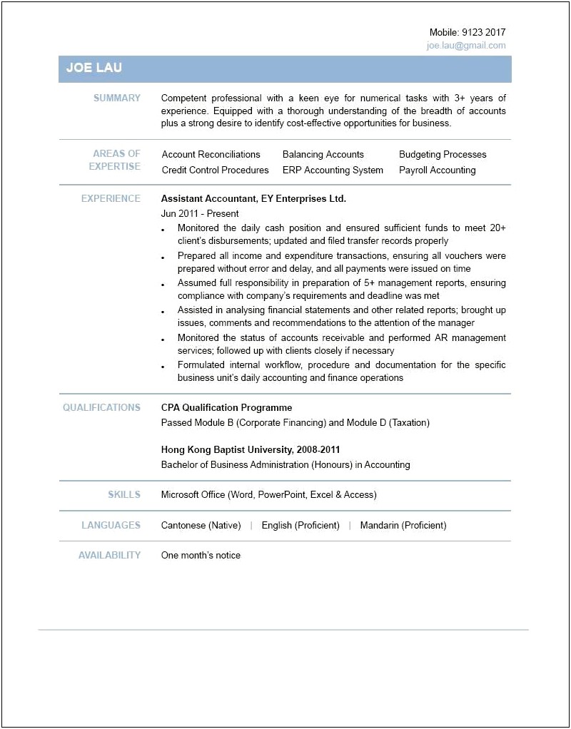 Resume Samples For Acounting In Pdf