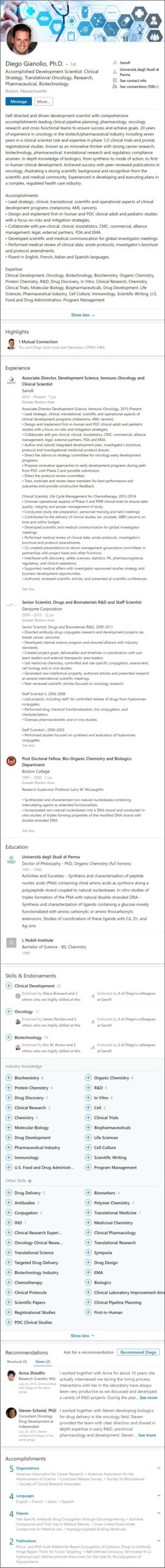 Resume Samples For Biotech Professionals